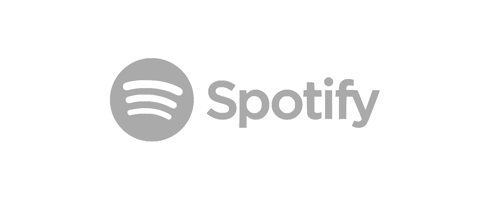 Logo type and symbol of Spotify in a gray color